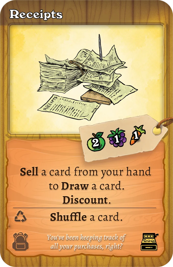 Receipts card