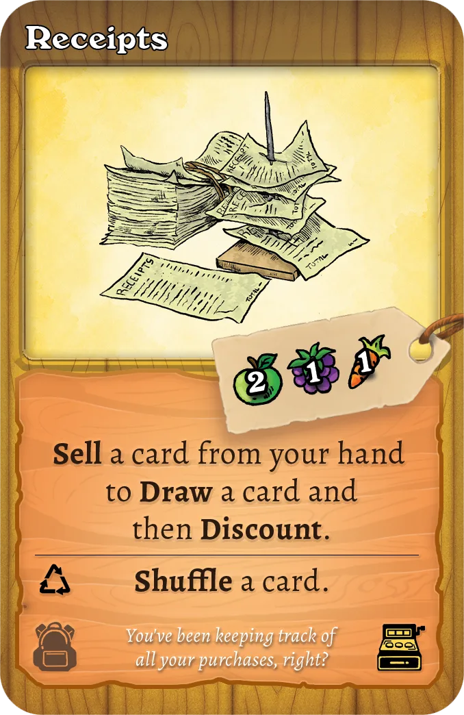 Receipts card
